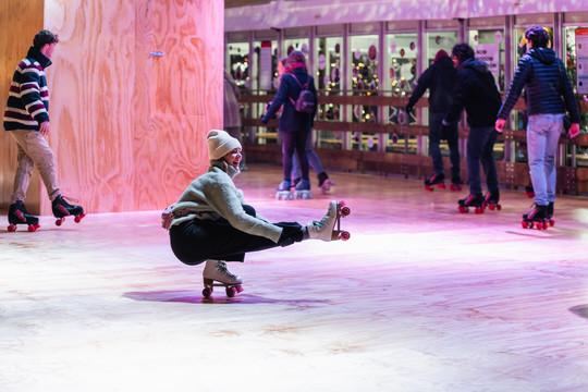 Winter rollerskating track Ghent